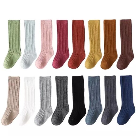 New 12-18 months Baby, cotton knee high socks light gray - Picture 2 of 8